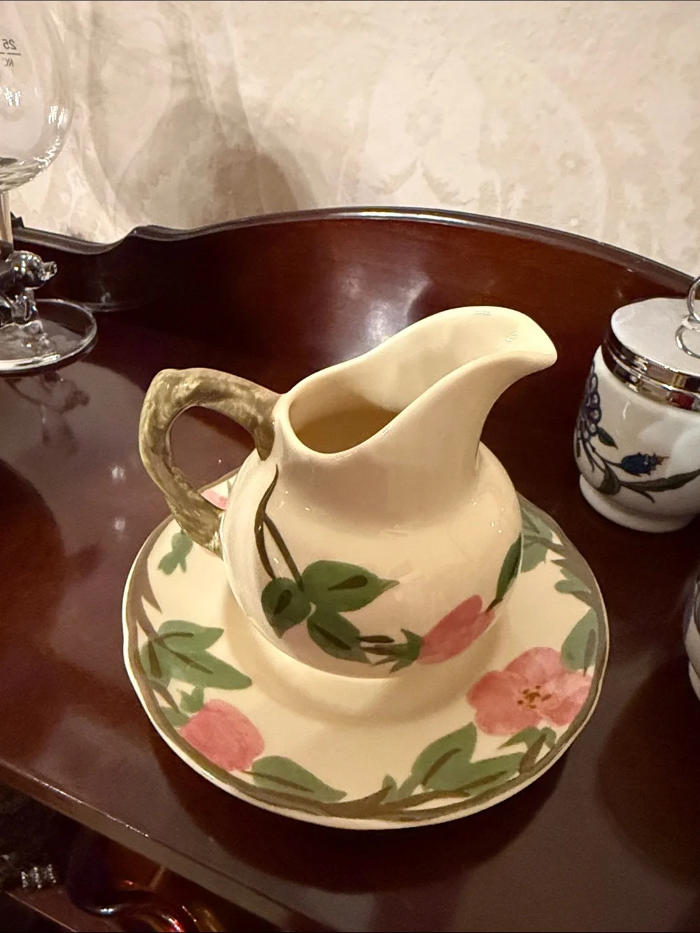 Franciscan desert rose Creamer and Saucer